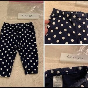 Carter's girls pants baby polka dot 3 mo pants 3 month